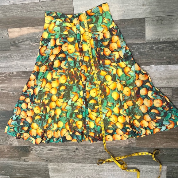 Maeve by Anthropologie Summer Orchard Midi Skirt Size 12 Orange Print - Picture 8 of 14